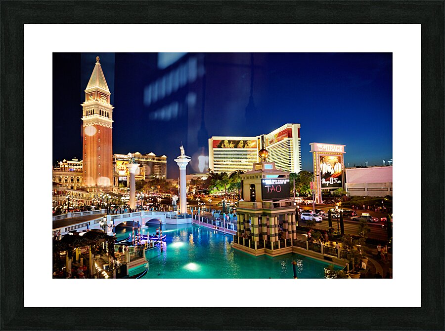Venetian Hotel at Sunset. Las Vegas Nevada USA Picture Frame print