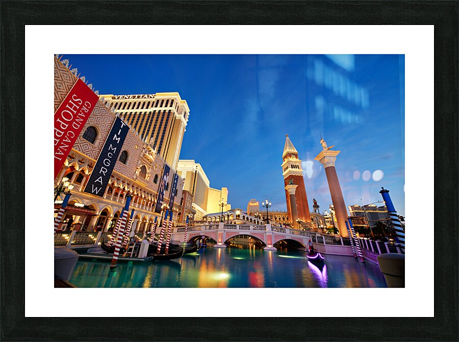Venetian Hotel at Sunset. Las Vegas Nevada USA Picture Frame print