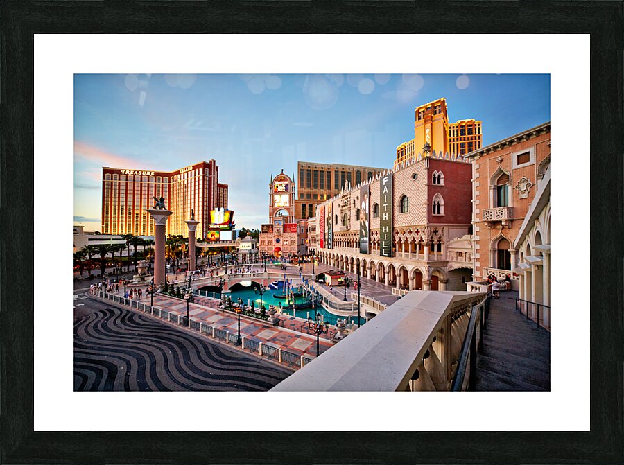 Venetian Hotel at Sunset. Las Vegas Nevada USA Picture Frame print