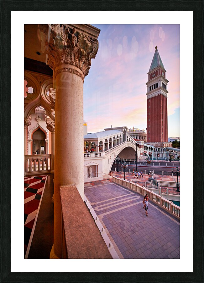 Venetian Hotel at Sunset. Las Vegas Nevada USA Picture Frame print
