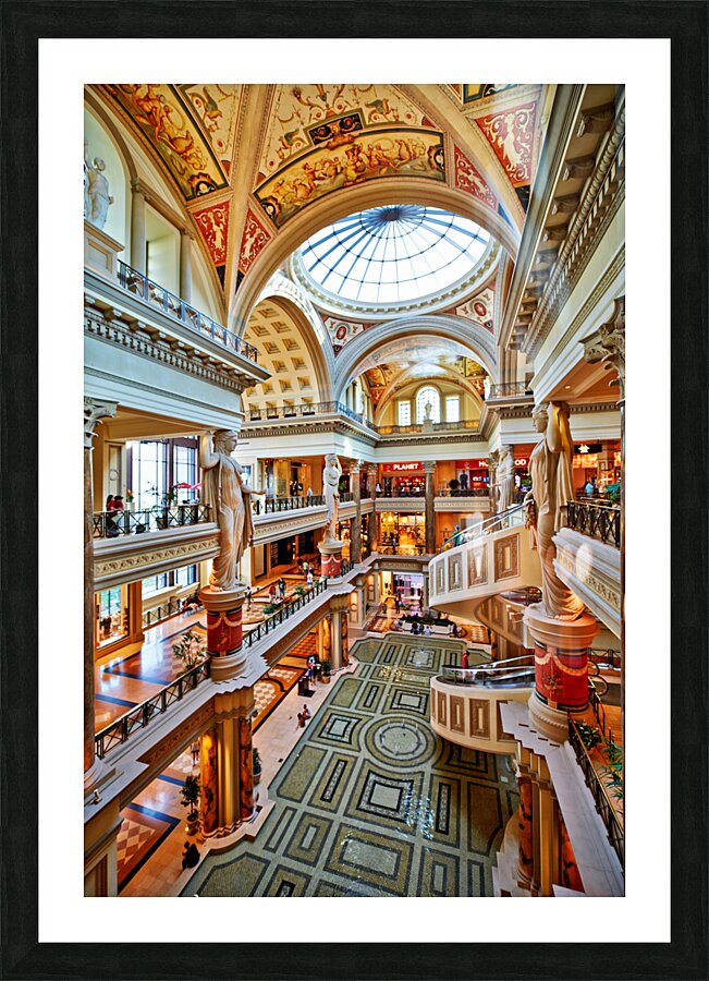 The Shopping Mall at Caesars Palace Hotel. Las Vegas Nevada USA Picture Frame print