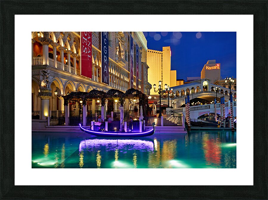 Venetian Hotel at Sunset. Las Vegas Nevada USA Picture Frame print