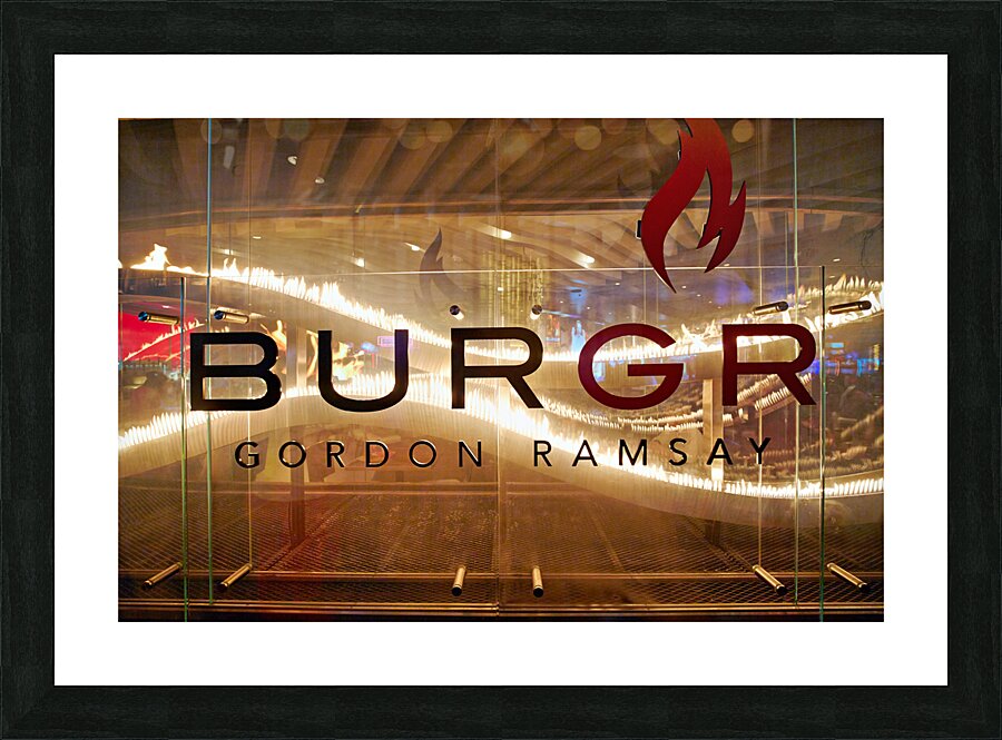 Gordon Ramsay Burgr Gourmet Restaurant. Paris Casino. Las Vegas Nevada USA Picture Frame print