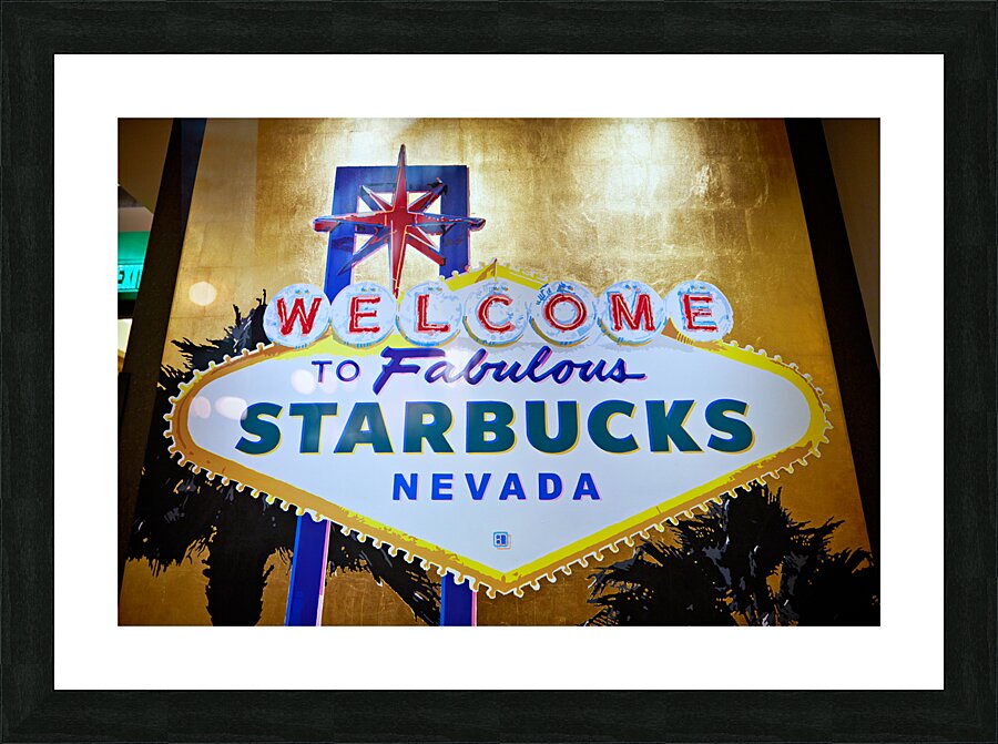 Starbucks Coffee. Caesars Palace Hotel. Las Vegas Nevada USA Picture Frame print
