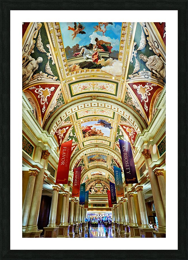 The lobby of Venetian Hotel. Las Vegas Nevada USA Picture Frame print
