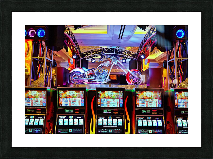 Slot Machines at Venetian Hotel Casino. Las Vegas Nevada USA Picture Frame print