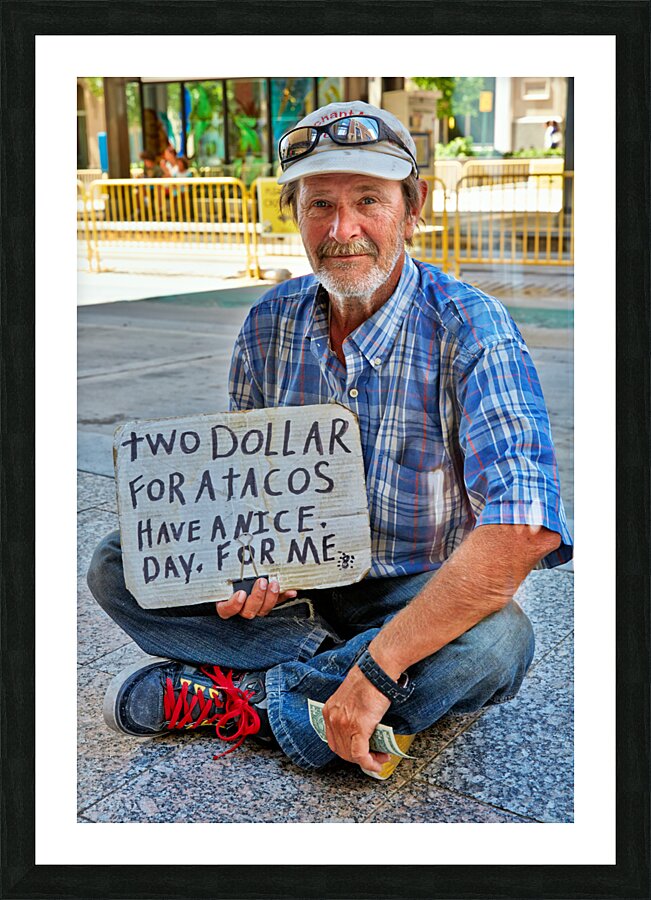 A homeless. Salt Lake City Utah USA Picture Frame print