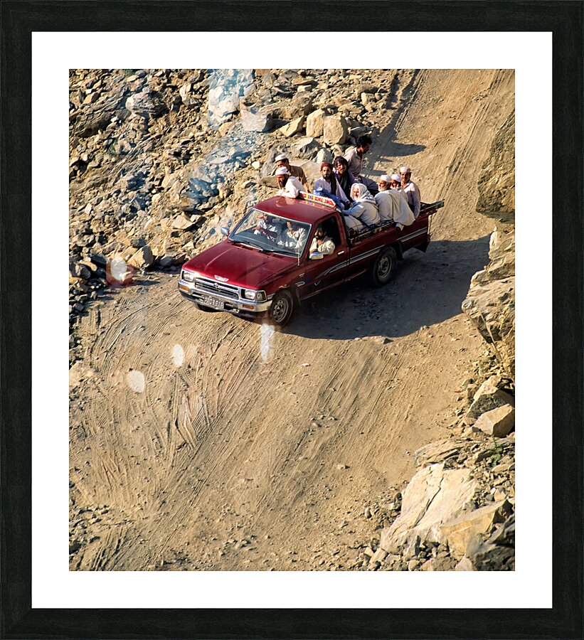 Pakistan. On the gravel road to Shandur Pass Picture Frame print