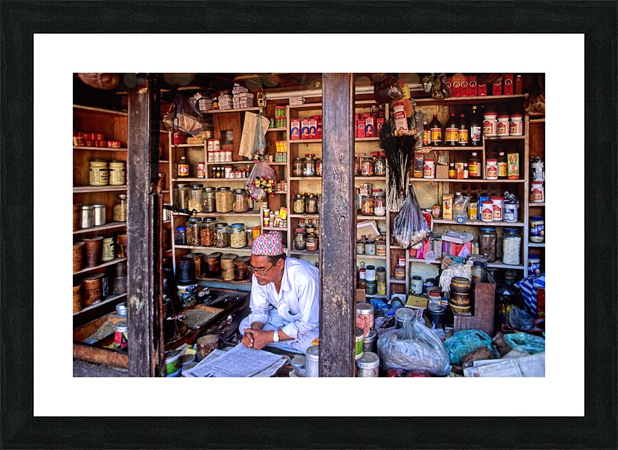 Nepal. Kathmandu. Grocer Picture Frame print