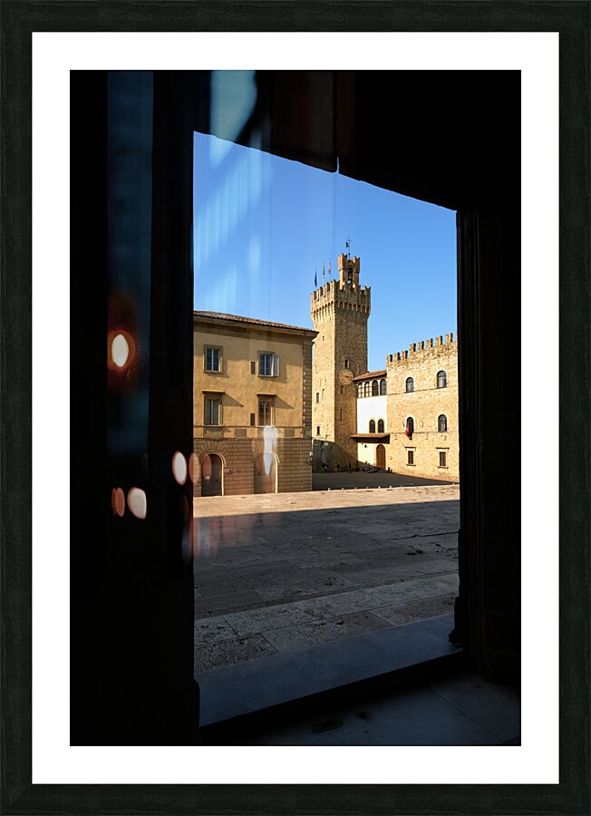 Arezzo Tuscany Italy. Framed view of Palazzo dei Priori Communal Palace Picture Frame print