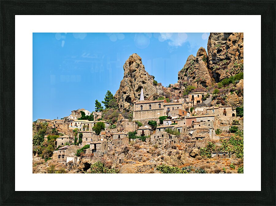 Pentedattilo Calabria Italy. Abandoned ghost town Picture Frame print