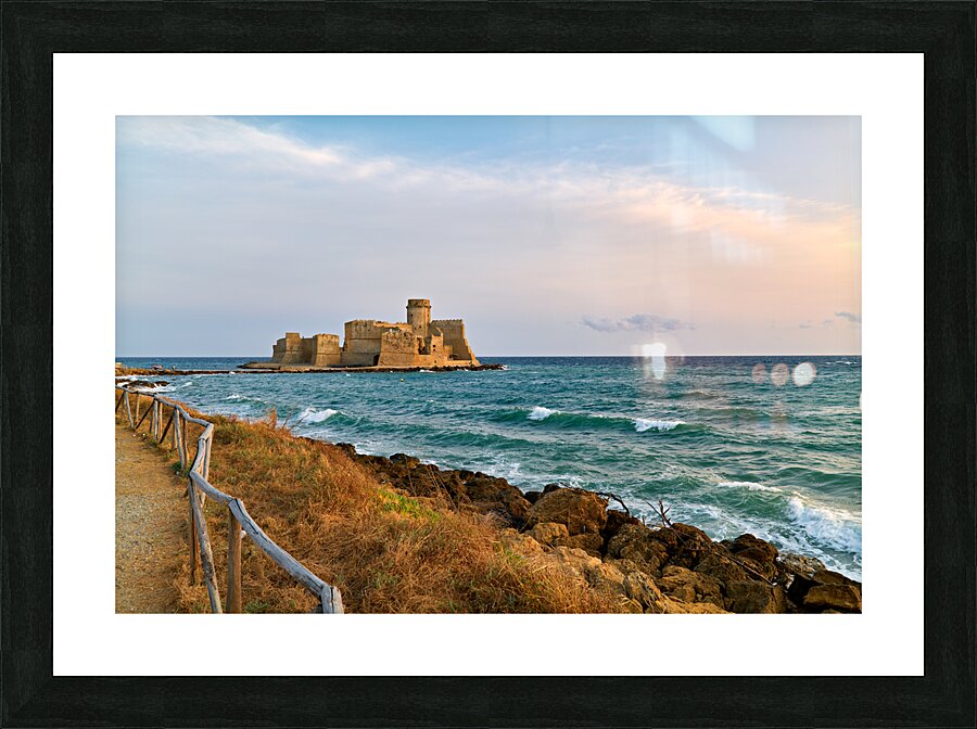 Isola di Capo Rizzuto. Calabria Italy. The Aragon castle at Le Castella resort. Picture Frame print