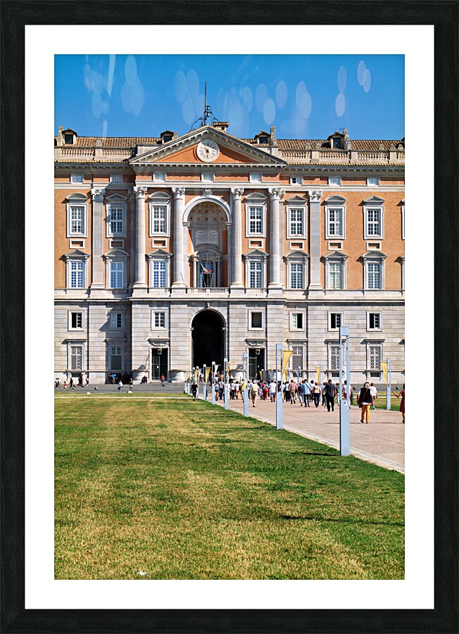 Caserta Campania Italy. The Royal Palace. Visitors approaching the entrance Picture Frame print
