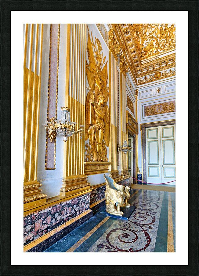 Caserta Campania Italy. The Royal Palace. The throne room Picture Frame print