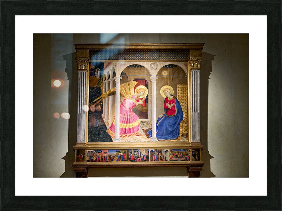 Cortona Arezzo Tuscany Italy. The Annunciation of Cortona is a panel-painting altarpiece or retable by Beato Angelico Picture Frame print