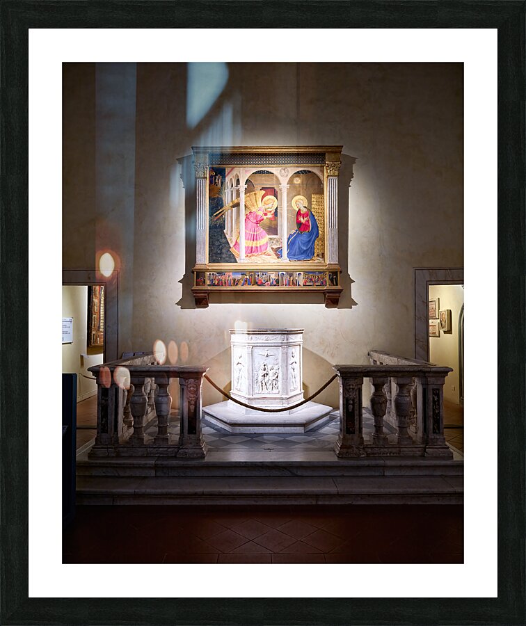Cortona Arezzo Tuscany Italy. The Annunciation of Cortona is a panel-painting altarpiece or retable by Beato Angelico Picture Frame print