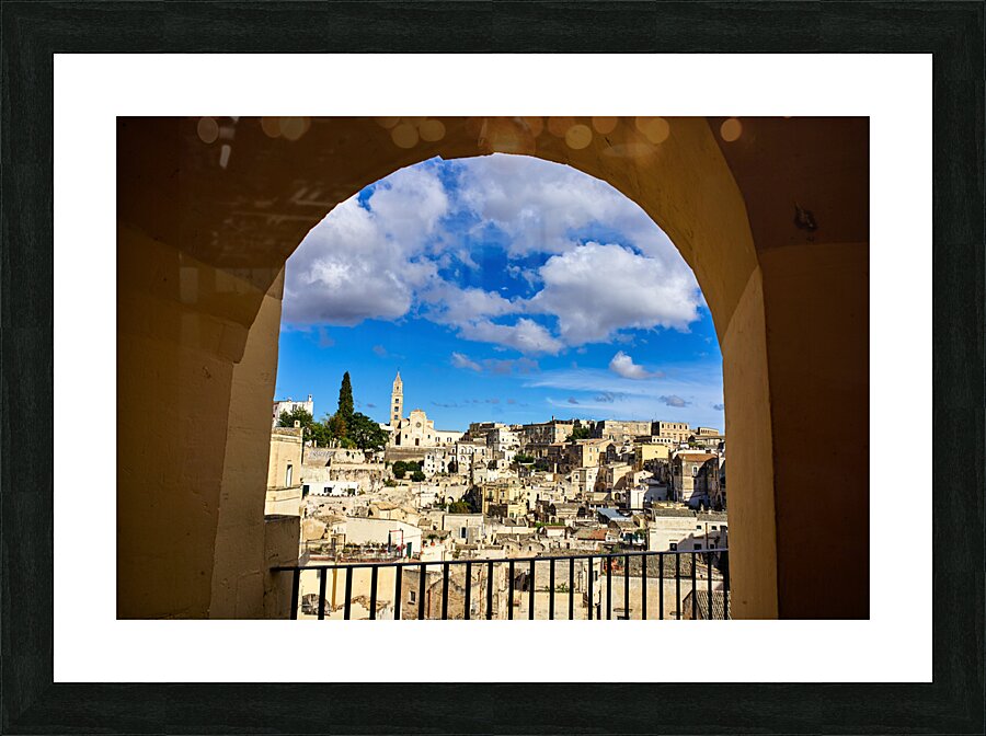 Matera Basilicata Italy. Framed view of the old town. I sassi di Matera Picture Frame print