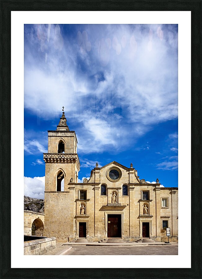 Matera Basilicata Italy. Saint Peter Caveoso Church Picture Frame print