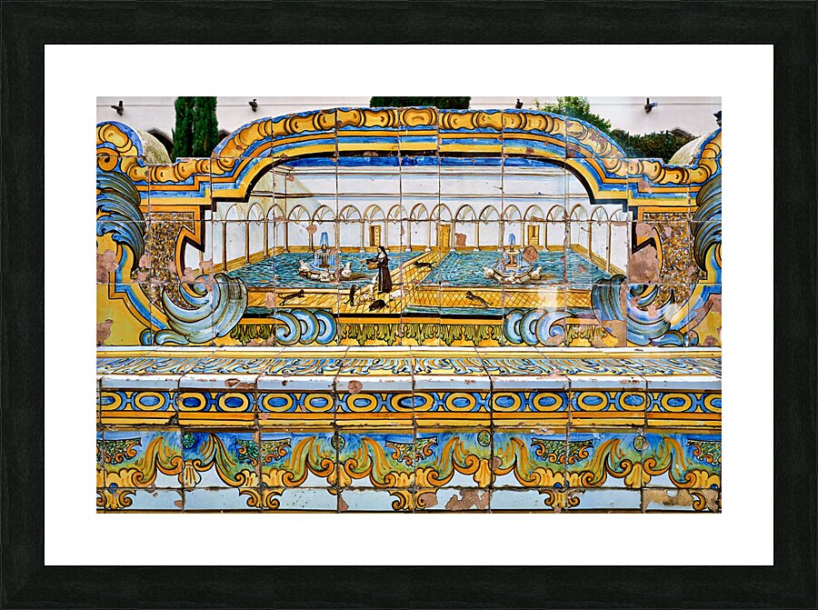 Naples Campania Italy. Santa Chiara Basilica Church. The cloister of the Clarisses Picture Frame print