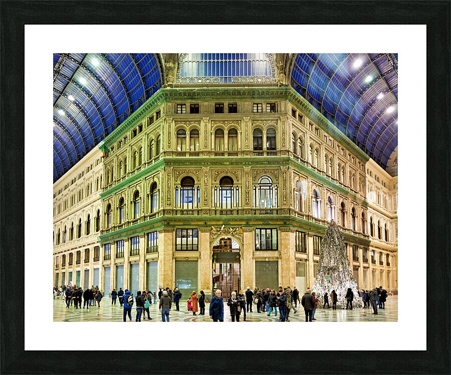 Naples Campania Italy. Galleria Umberto I is a public shopping gallery in Naples Picture Frame print