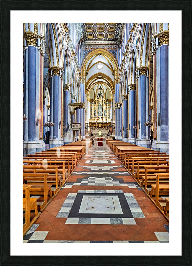 Naples Campania Italy. San Domenico Maggiore is a Gothic Roman Catholic church and monastery. Picture Frame print