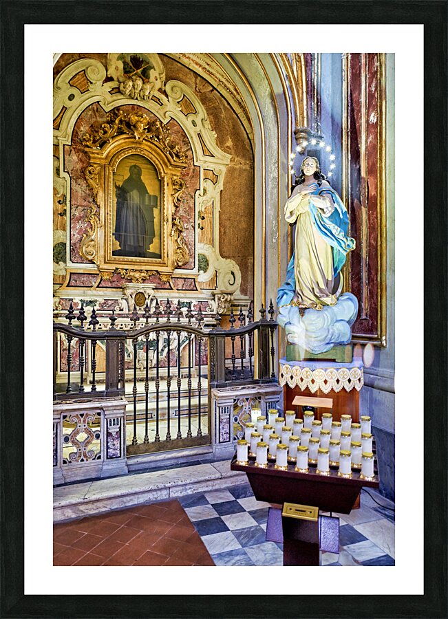 Naples Campania Italy. San Domenico Maggiore is a Gothic Roman Catholic church and monastery. Picture Frame print