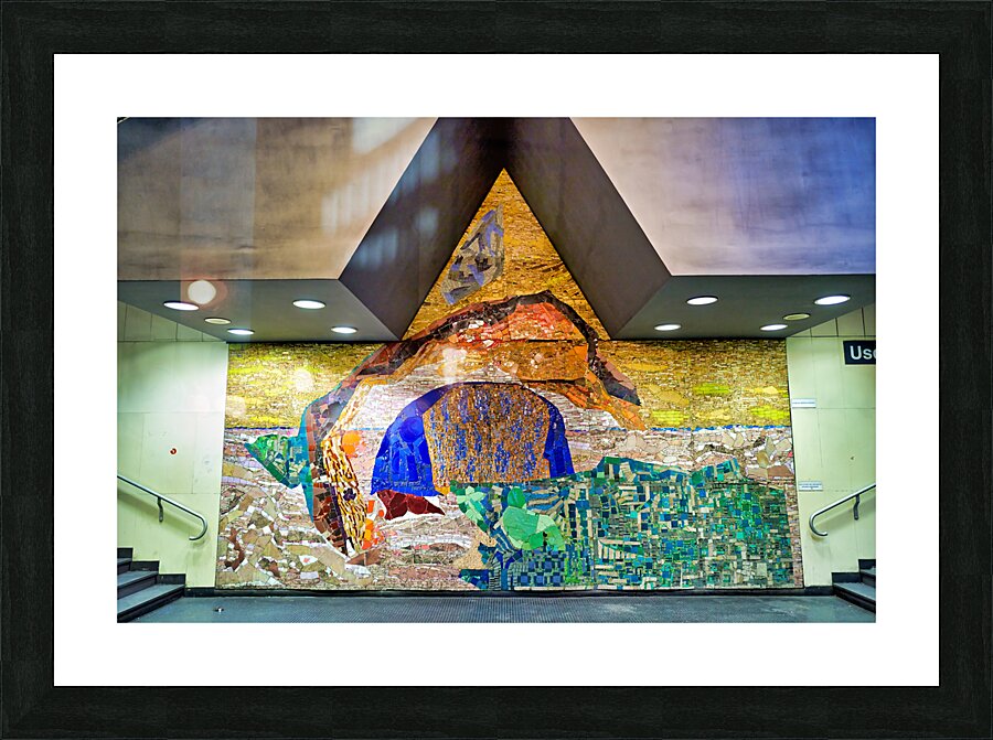 Naples Campania Italy. Artwork at metro subway station Picture Frame print