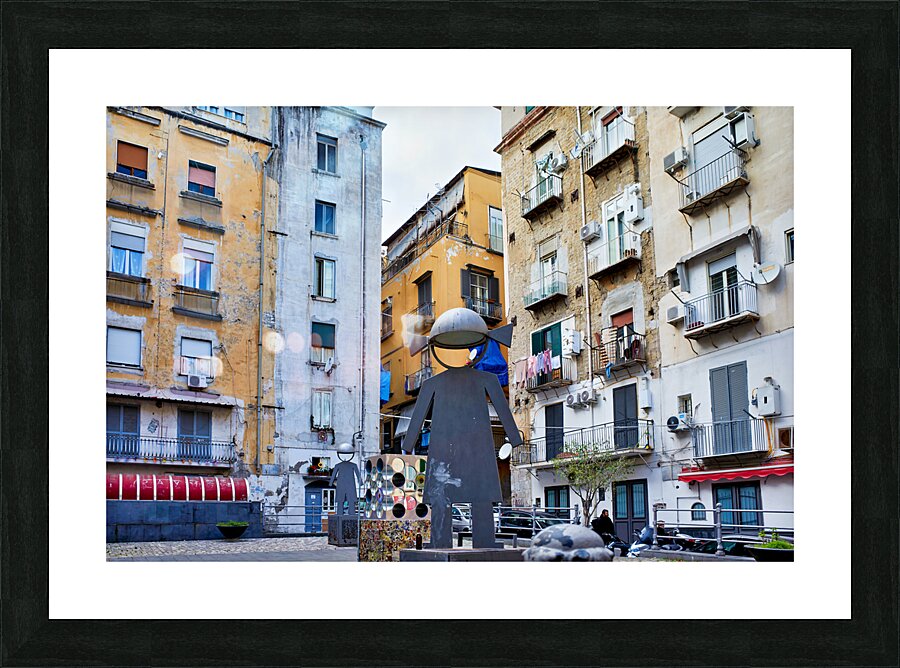 Naples Campania Italy. Montecalvario at Quartieri Spagnoli Spanish Quarters a part of the city of Naples in Italy. It is a poor area suffering from high unemployment and strong influence of Camorra. The area consists of a grid of around eighteen streets b Picture Frame print