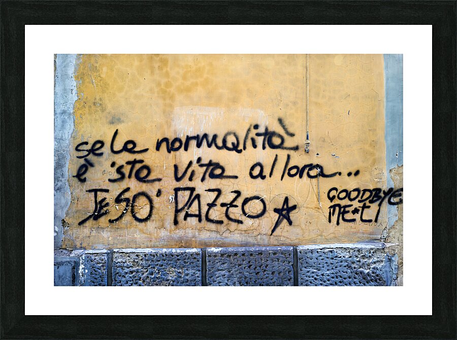 Naples Campania Italy. Street graffiti downtown Picture Frame print