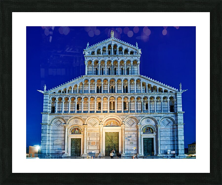 Pisa Tuscany Italy. Piazza dei Miracoli Square of Miracles. The Cathedral at sunset Picture Frame print