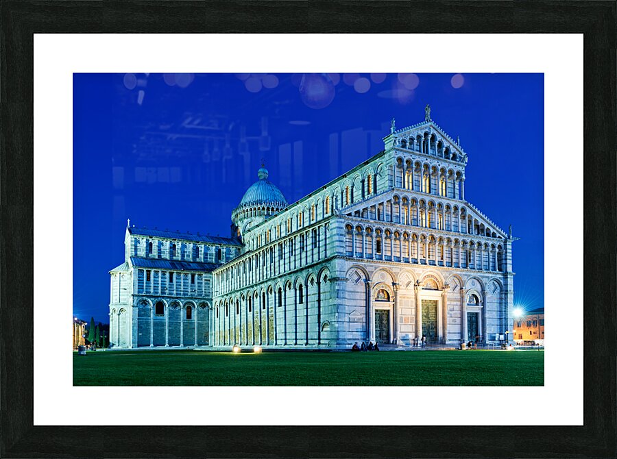Pisa Tuscany Italy. Piazza dei Miracoli Square of Miracles. The Cathedral at sunset Picture Frame print
