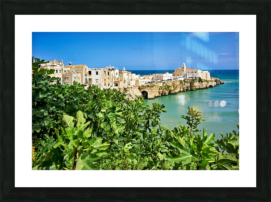 Vieste Gargano. Apulia Puglia Italy. Cape San Francesco and San Francesco church Picture Frame print