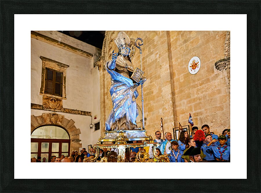 Apulia Puglia Italy. Ostuni. Festival of Saint Orontius. Procession with the statue of the Saint Picture Frame print