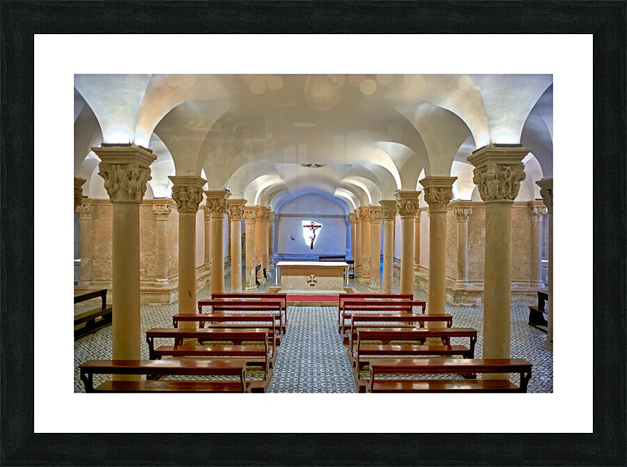 Apulia Puglia Salento Italy. Lecce. Cathedral Maria Santissima Assunta and Saint Orontius. The crypt Picture Frame print