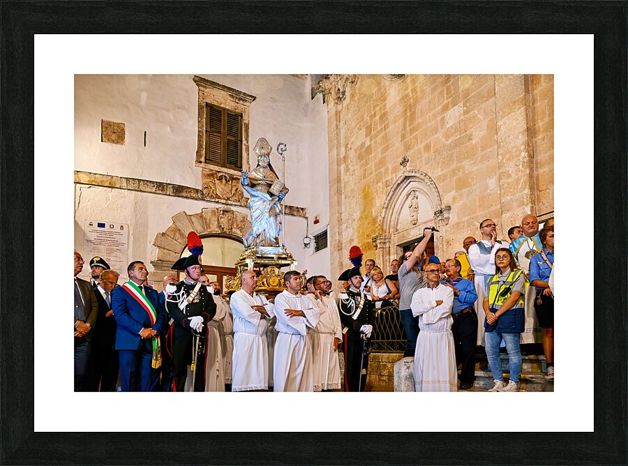 Apulia Puglia Italy. Ostuni. Festival of Saint Orontius. Procession with the statue of the Saint Picture Frame print