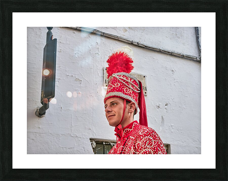 Apulia Puglia Italy. Ostuni. Festival of Saint Orontius. The cavalcata a procession of horses in the streets of the town Picture Frame print