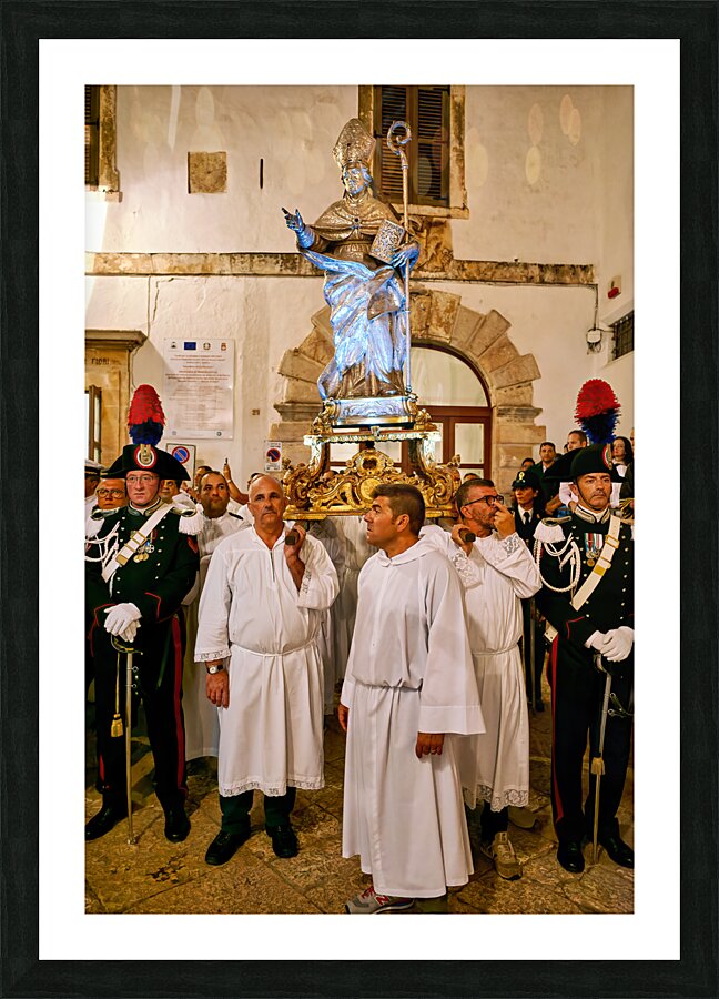 Apulia Puglia Italy. Ostuni. Festival of Saint Orontius. Procession with the statue of the Saint Picture Frame print