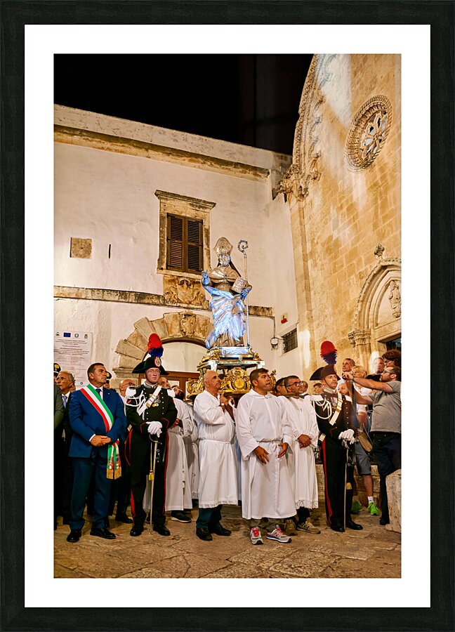 Apulia Puglia Italy. Ostuni. Festival of Saint Orontius. Procession with the statue of the Saint Picture Frame print