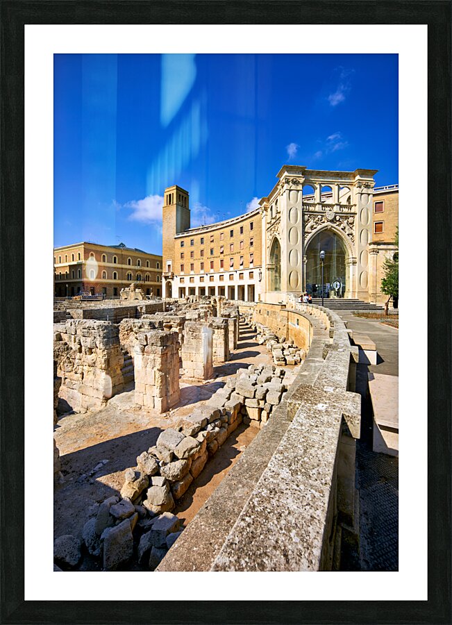 Apulia Puglia Salento Italy. Lecce. The Roman amphitheatre Picture Frame print
