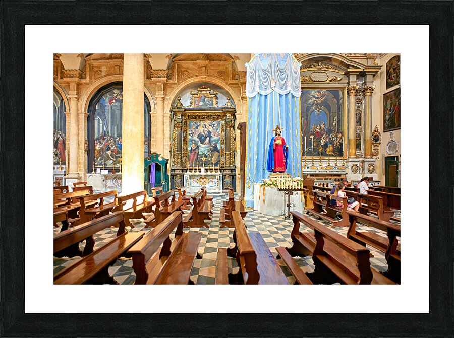 Salento. Apulia Puglia Italy. Gallipoli. The cathedral Picture Frame print
