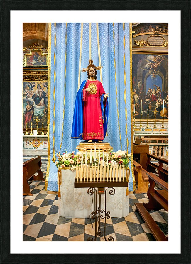 Salento. Apulia Puglia Italy. Gallipoli. The cathedral Picture Frame print