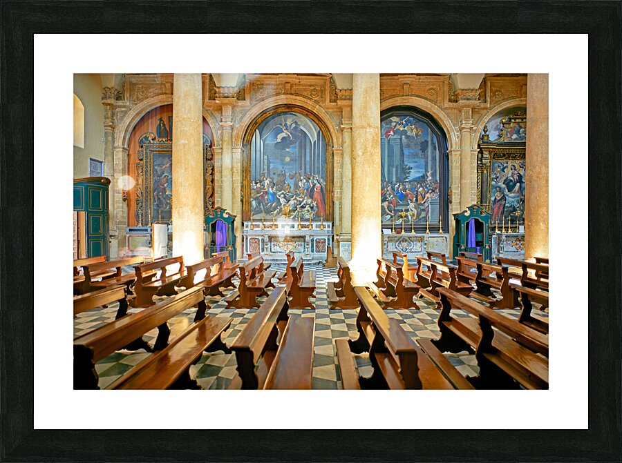 Salento. Apulia Puglia Italy. Gallipoli. The cathedral Picture Frame print