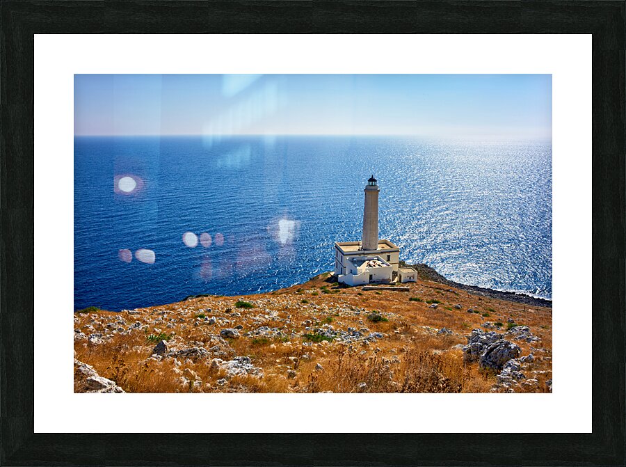 Apulia Puglia Italy. The lighthouse at Cape Palascia Capo dOtranto. The easternmost point of Italy Picture Frame print
