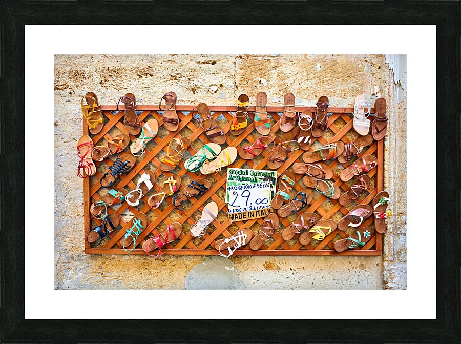 Apulia Puglia Salento Italy. Lecce. Traditional sandals Picture Frame print