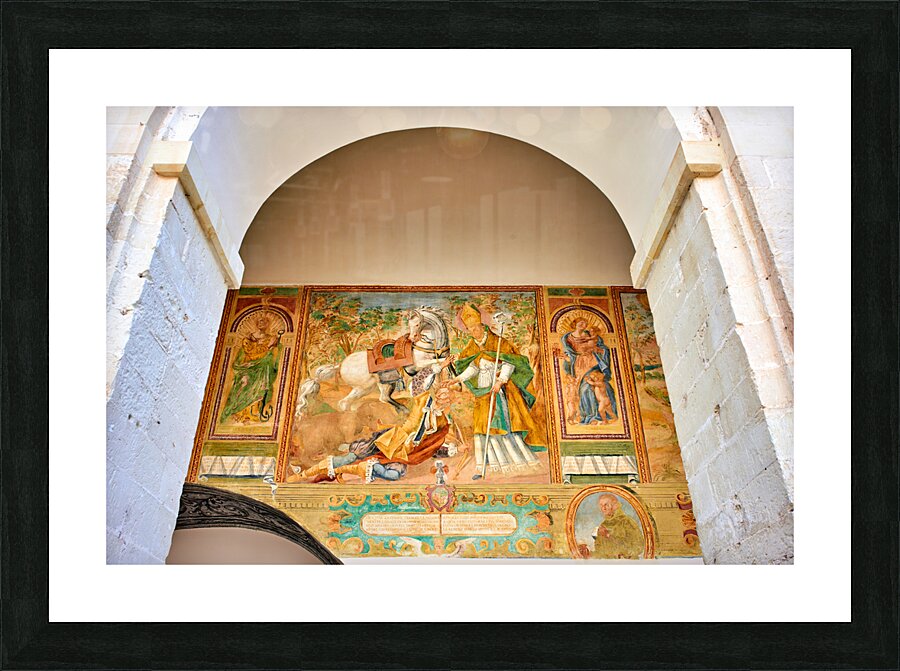 Salento. Apulia Puglia Italy. Galatina. Santa Caterina dAlessandria church. Frescoes in the cloister Picture Frame print