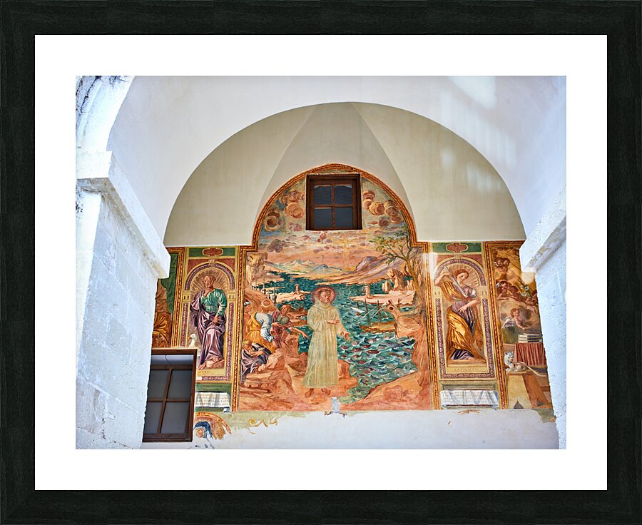 Salento. Apulia Puglia Italy. Galatina. Santa Caterina dAlessandria church. Frescoes in the cloister Picture Frame print