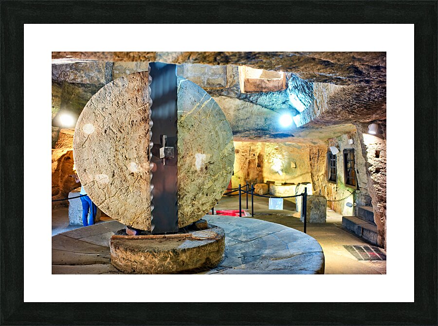 Salento. Apulia Puglia Italy. Gallipoli. Old olives crusher. Frantoio Oleario Ipogeo di Palazzo Granafei Picture Frame print