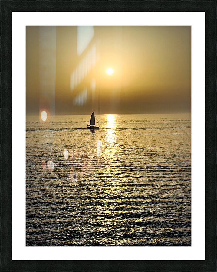 Gallipoli Puglia Salento Italy. Sailing boat at sunset Picture Frame print