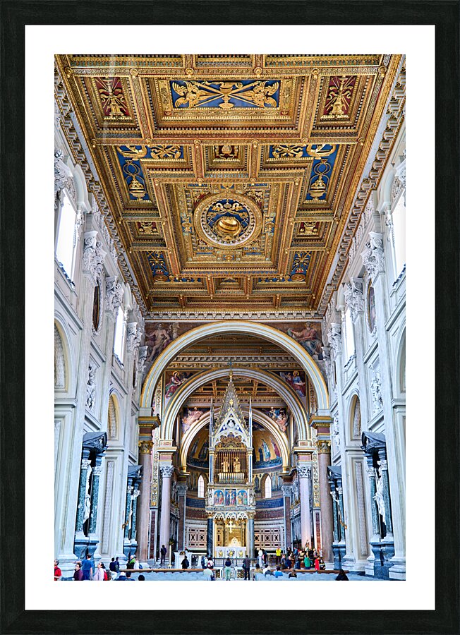 Rome Lazio Italy. The Archbasilica Cathedral of the Most Holy Savior and of Saints John the Baptist and John the Evangelist in the Lateran is a Catholic cathedral church and serves as the seat of the bishop of Rome the pope Picture Frame print