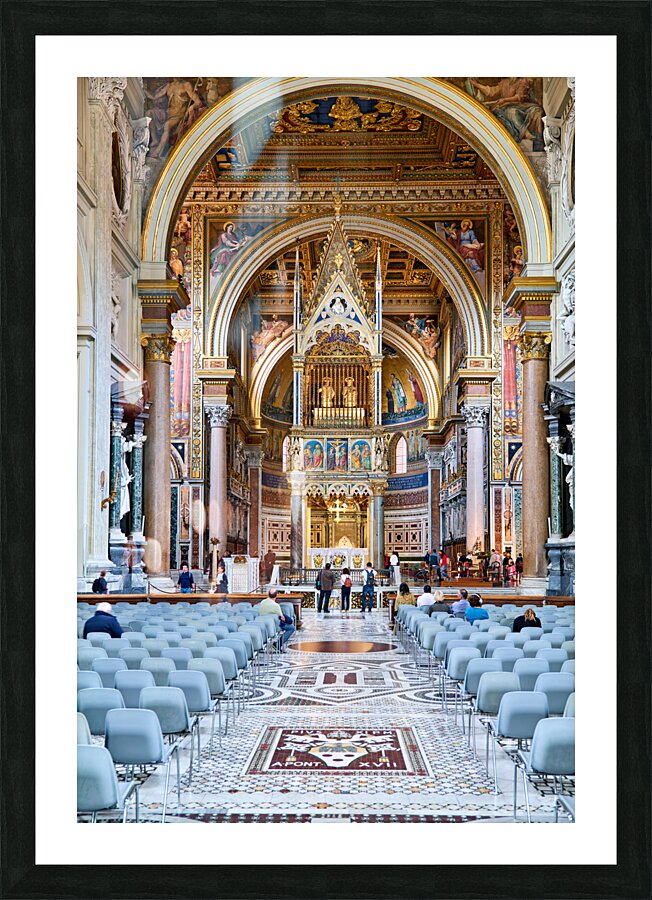 Rome Lazio Italy. The Archbasilica Cathedral of the Most Holy Savior and of Saints John the Baptist and John the Evangelist in the Lateran is a Catholic cathedral church and serves as the seat of the bishop of Rome the pope Picture Frame print